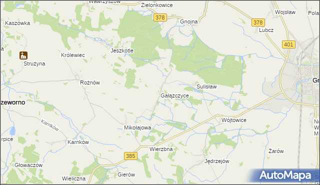 mapa Gałązczyce, Gałązczyce na mapie Targeo