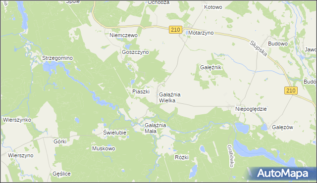 mapa Gałąźnia Wielka, Gałąźnia Wielka na mapie Targeo