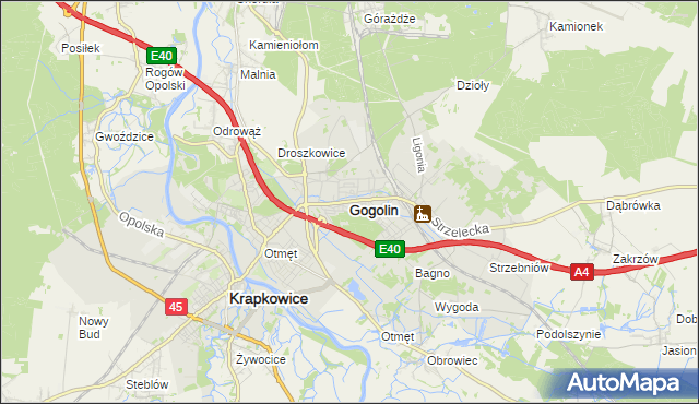 mapa Gogolin powiat krapkowicki, Gogolin powiat krapkowicki na mapie Targeo