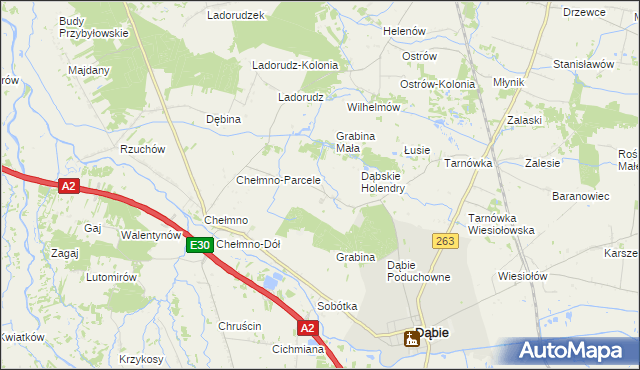 mapa Grabina Wielka, Grabina Wielka na mapie Targeo