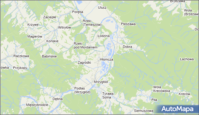 mapa Hłomcza, Hłomcza na mapie Targeo
