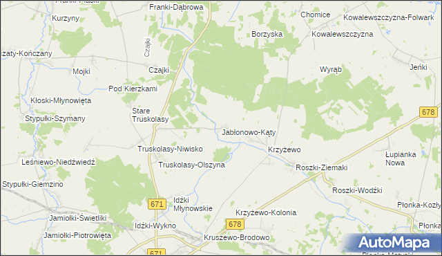 mapa Jabłonowo-Kąty, Jabłonowo-Kąty na mapie Targeo