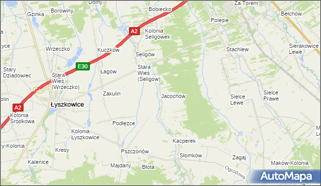 mapa Jacochów, Jacochów na mapie Targeo