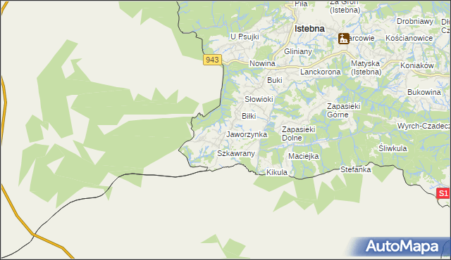 mapa Jaworzynka, Jaworzynka na mapie Targeo