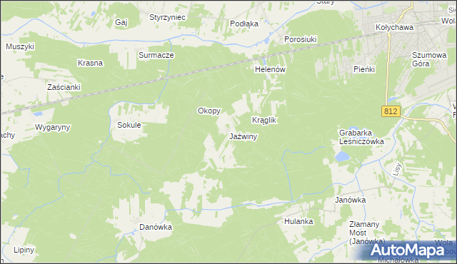 mapa Jaźwiny gmina Biała Podlaska, Jaźwiny gmina Biała Podlaska na mapie Targeo