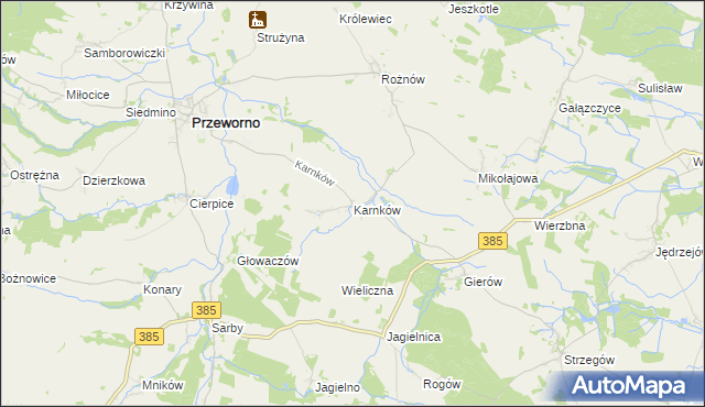 mapa Karnków gmina Przeworno, Karnków gmina Przeworno na mapie Targeo