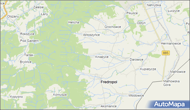 mapa Kniażyce, Kniażyce na mapie Targeo