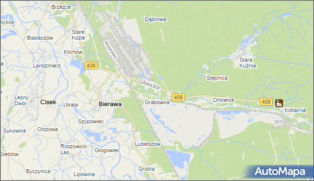 mapa Korzonek gmina Bierawa, Korzonek gmina Bierawa na mapie Targeo