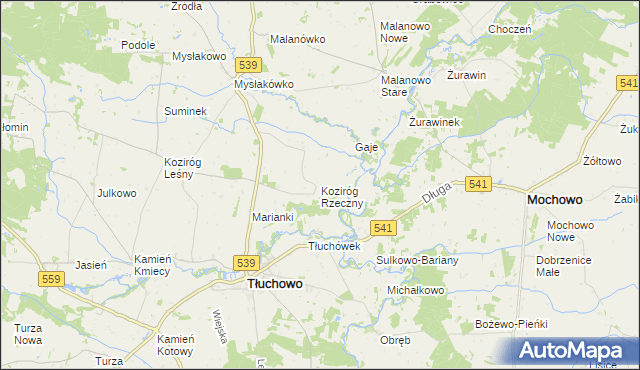 mapa Koziróg Rzeczny, Koziróg Rzeczny na mapie Targeo