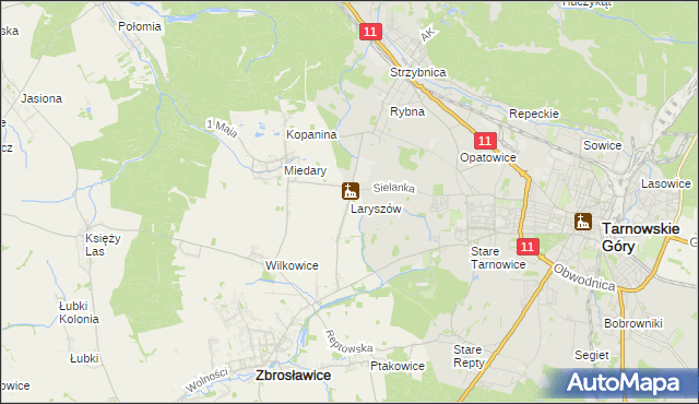 mapa Laryszów, Laryszów na mapie Targeo