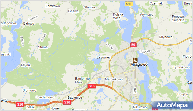 mapa Lasowiec, Lasowiec na mapie Targeo