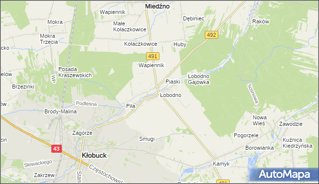 mapa Łobodno, Łobodno na mapie Targeo