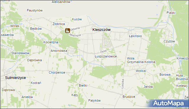 mapa Łuszczanowice, Łuszczanowice na mapie Targeo