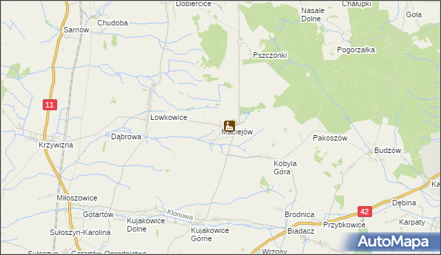 mapa Maciejów gmina Kluczbork, Maciejów gmina Kluczbork na mapie Targeo