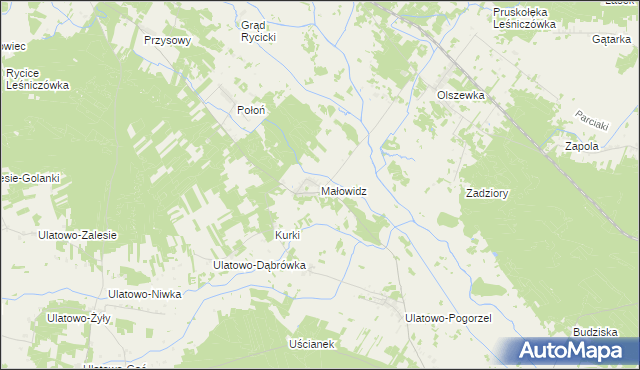 mapa Małowidz, Małowidz na mapie Targeo