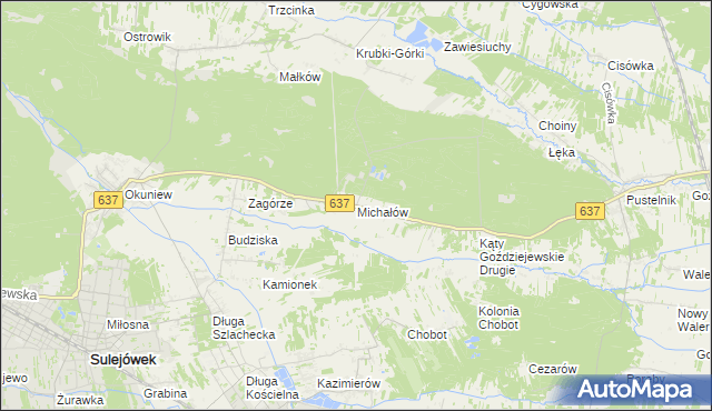 mapa Michałów gmina Halinów, Michałów gmina Halinów na mapie Targeo