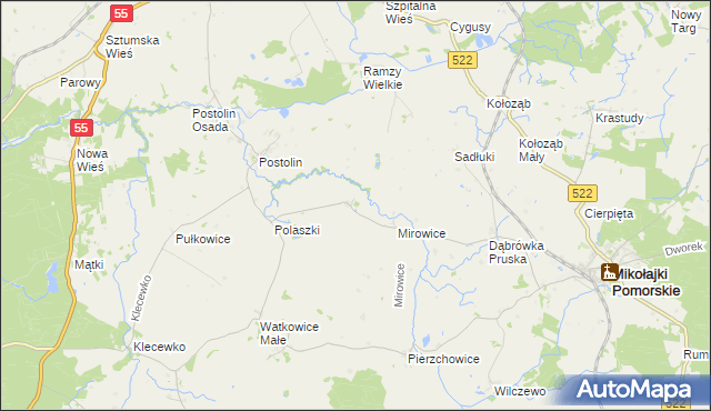 mapa Michorowo, Michorowo na mapie Targeo