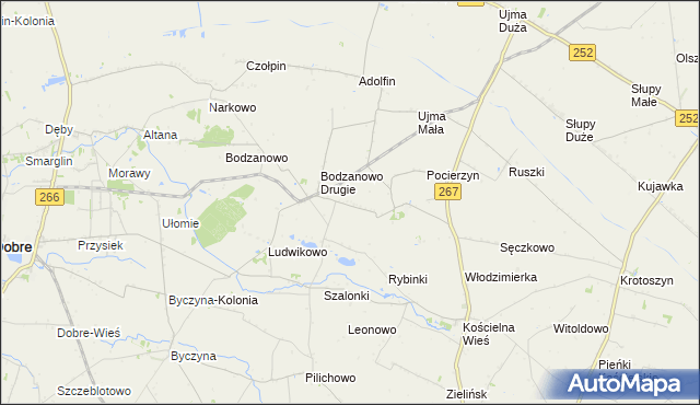 mapa Nagórki gmina Osięciny, Nagórki gmina Osięciny na mapie Targeo