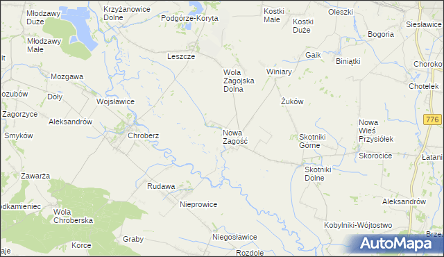 mapa Nowa Zagość, Nowa Zagość na mapie Targeo