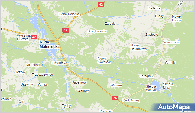 mapa Nowy Sokołów, Nowy Sokołów na mapie Targeo