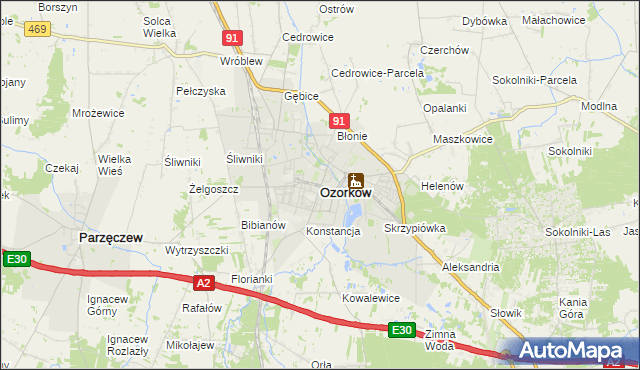 mapa Ozorków, Ozorków na mapie Targeo