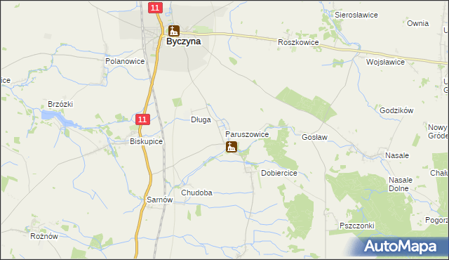 mapa Paruszowice, Paruszowice na mapie Targeo