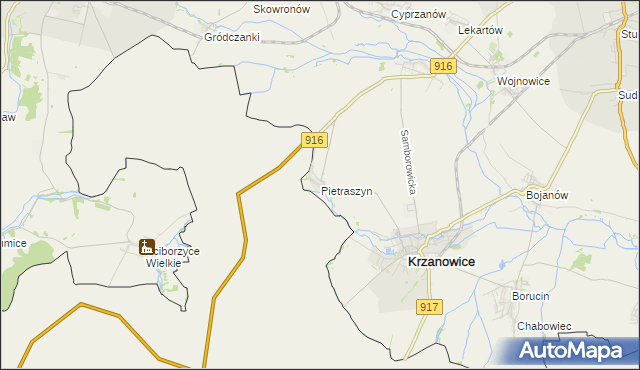 mapa Pietraszyn, Pietraszyn na mapie Targeo