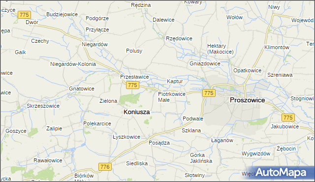 mapa Piotrkowice Małe, Piotrkowice Małe na mapie Targeo