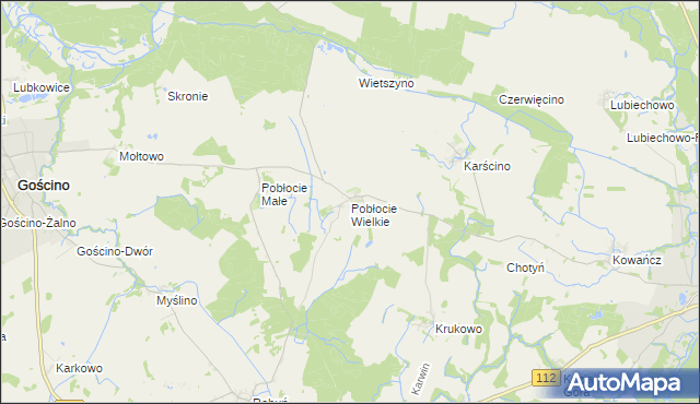 mapa Pobłocie Wielkie, Pobłocie Wielkie na mapie Targeo