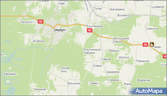 mapa Przymiłowice Gajówka, Przymiłowice Gajówka na mapie Targeo