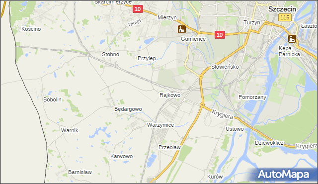 mapa Rajkowo, Rajkowo na mapie Targeo