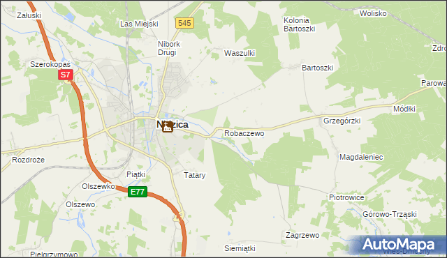 mapa Robaczewo, Robaczewo na mapie Targeo