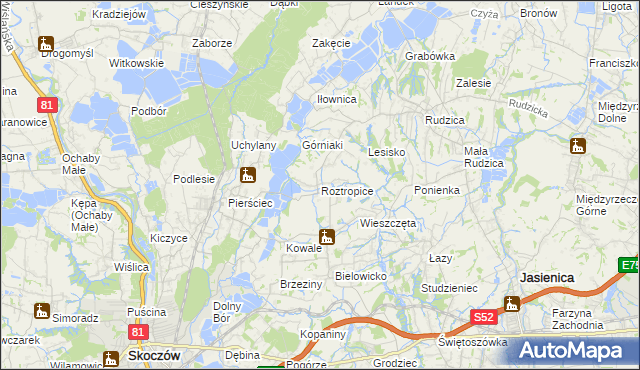 mapa Roztropice, Roztropice na mapie Targeo