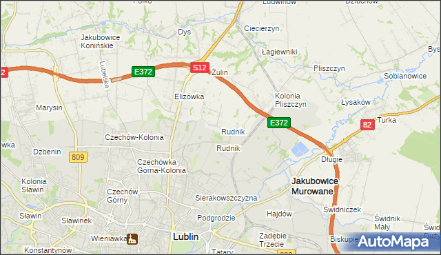 mapa Rudnik gmina Wólka, Rudnik gmina Wólka na mapie Targeo