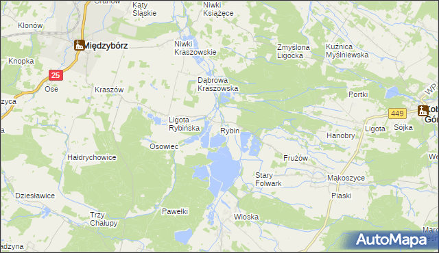 mapa Rybin, Rybin na mapie Targeo