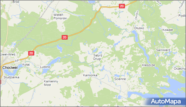 mapa Sątyrz Drugi, Sątyrz Drugi na mapie Targeo