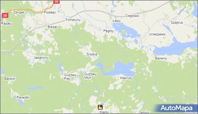 mapa Smoleń gmina Gietrzwałd, Smoleń gmina Gietrzwałd na mapie Targeo