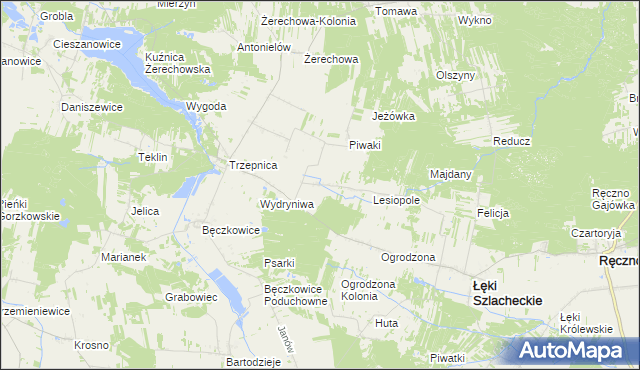mapa Stanisławów gmina Łęki Szlacheckie, Stanisławów gmina Łęki Szlacheckie na mapie Targeo