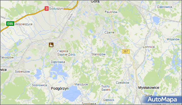 mapa Staniszów, Staniszów na mapie Targeo