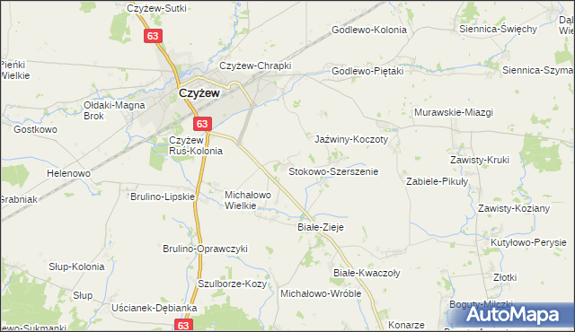 mapa Stokowo-Szerszenie, Stokowo-Szerszenie na mapie Targeo