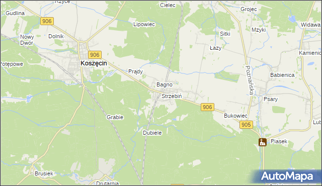 mapa Strzebiń, Strzebiń na mapie Targeo