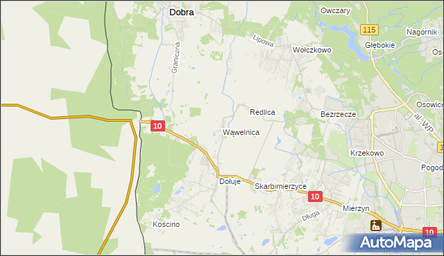 mapa Wąwelnica, Wąwelnica na mapie Targeo
