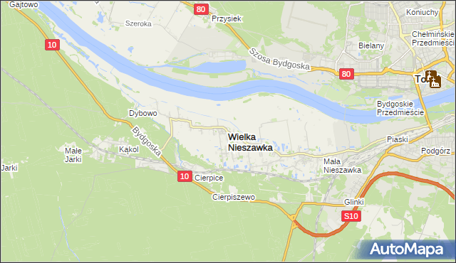 mapa Wielka Nieszawka, Wielka Nieszawka na mapie Targeo