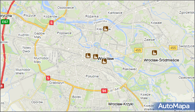 mapa Wrocławia, Wrocław na mapie Targeo