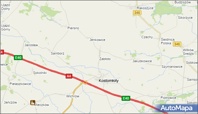 mapa Zabłoto, Zabłoto na mapie Targeo