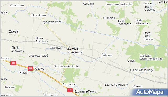 mapa Zawidz Mały, Zawidz Mały na mapie Targeo