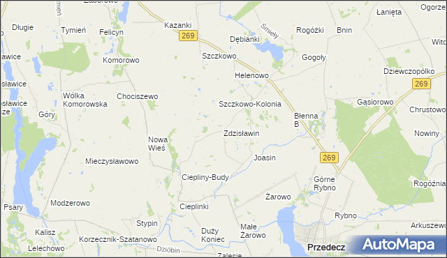 mapa Zdzisławin, Zdzisławin na mapie Targeo