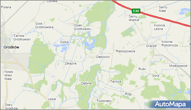 mapa Głębocko gmina Grodków, Głębocko gmina Grodków na mapie Targeo