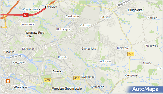 mapa Zgorzelisko, Zgorzelisko na mapie Targeo