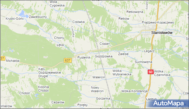 mapa Goździówka, Goździówka na mapie Targeo